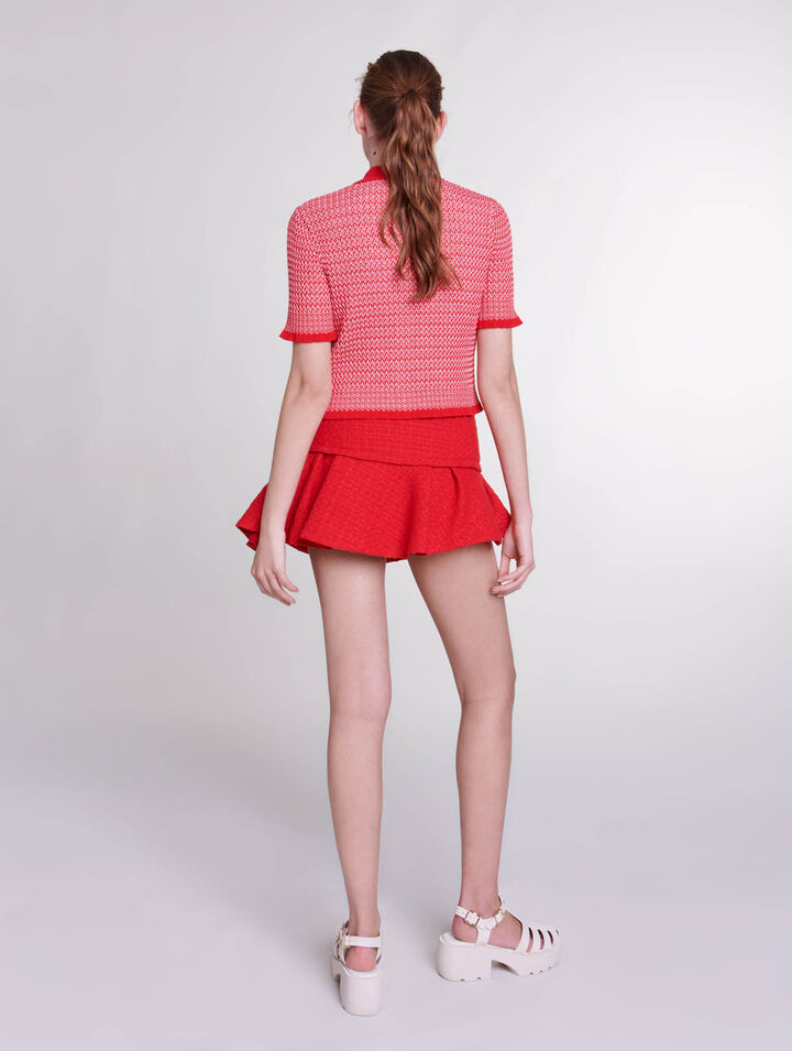 Asymmetrischer Minirock aus Tweed