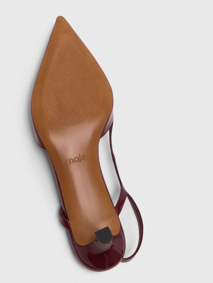 Slingback-Pumps aus Lackleder