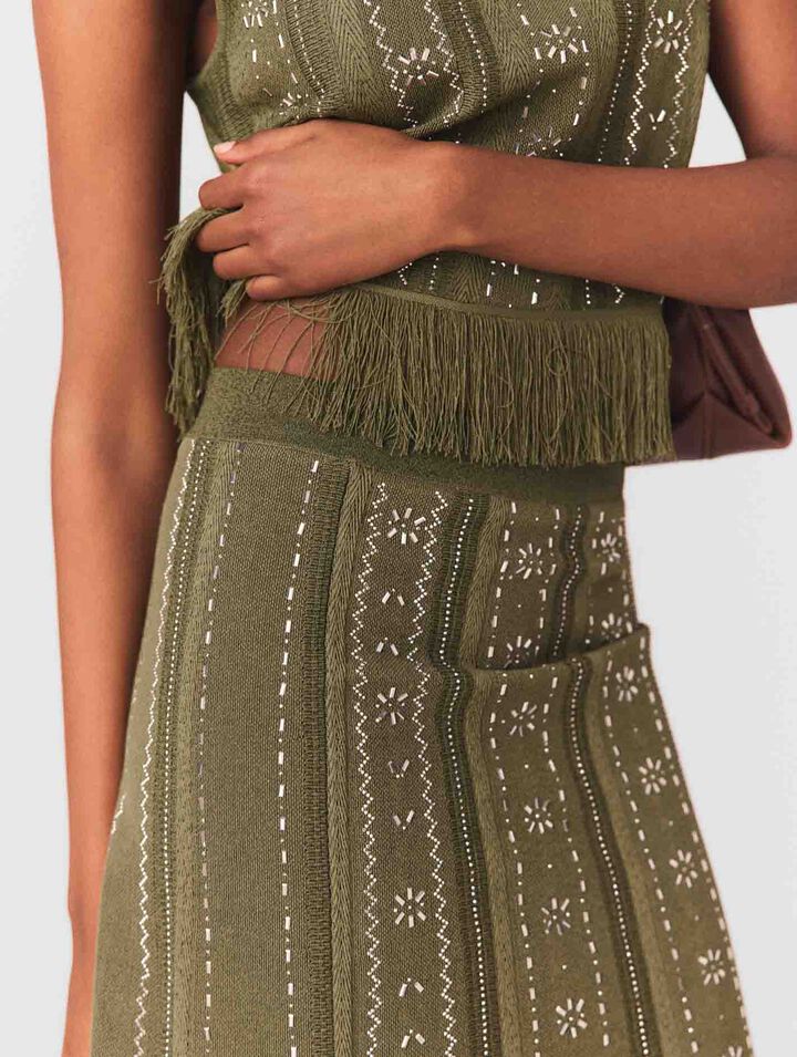 Strickrock mit Strassblumen