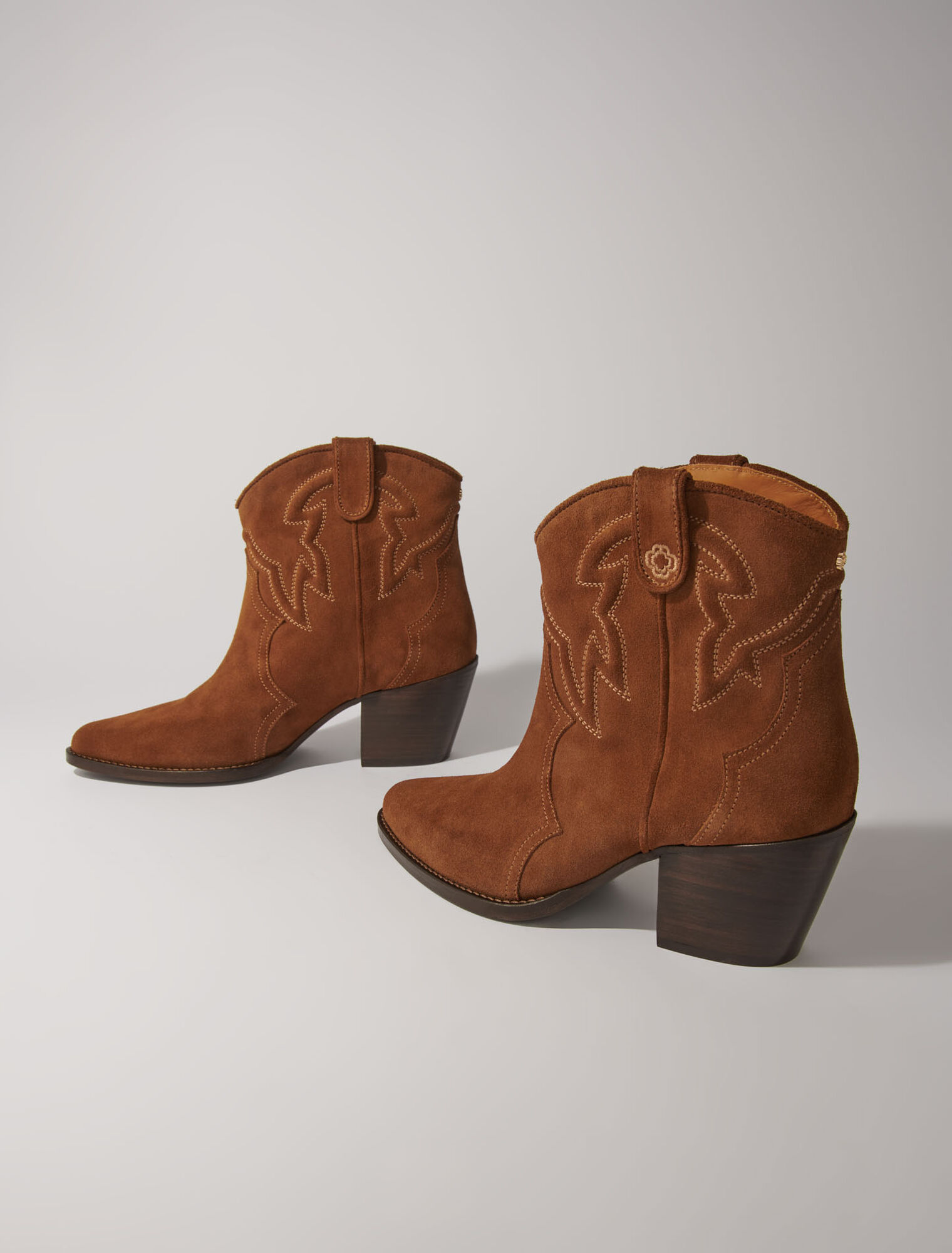 Santiags Stiefeletten Veloursleder