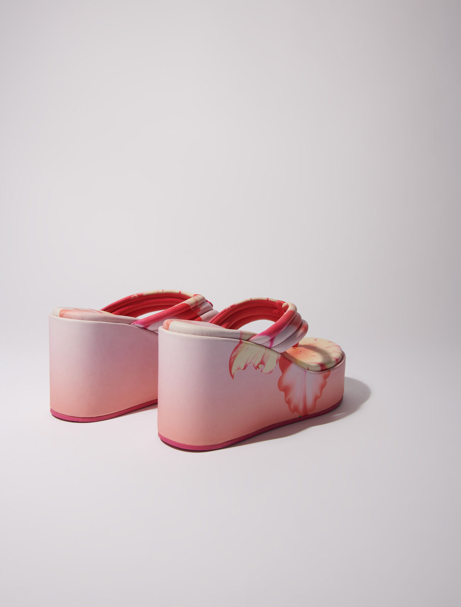Plateau-Sandalen mit Blumenprint