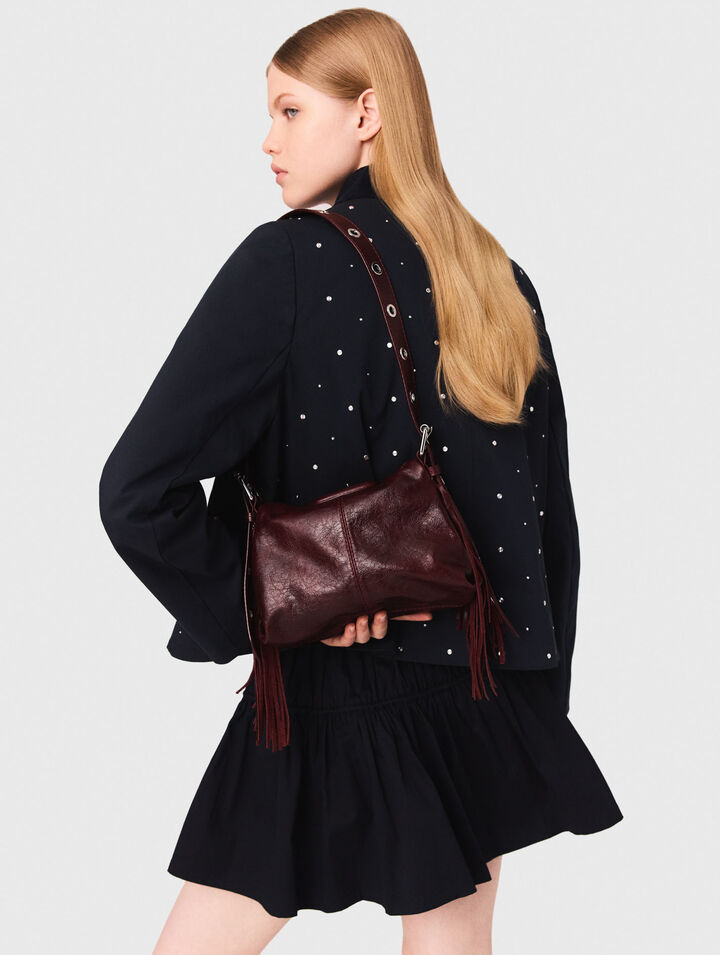 Kurze Jacke mit Samtkragen, Nieten