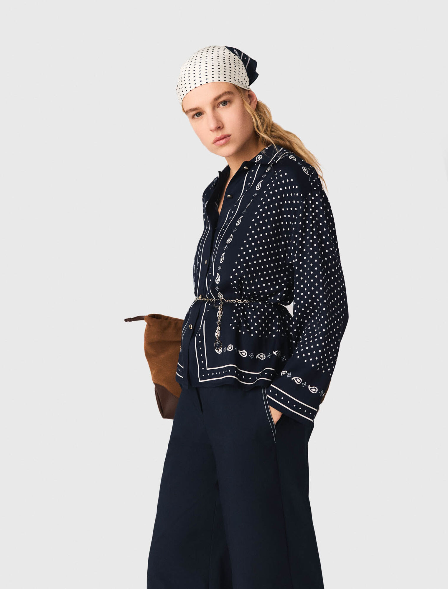 Flie&szlig;endes Hemd mit Druckmuster