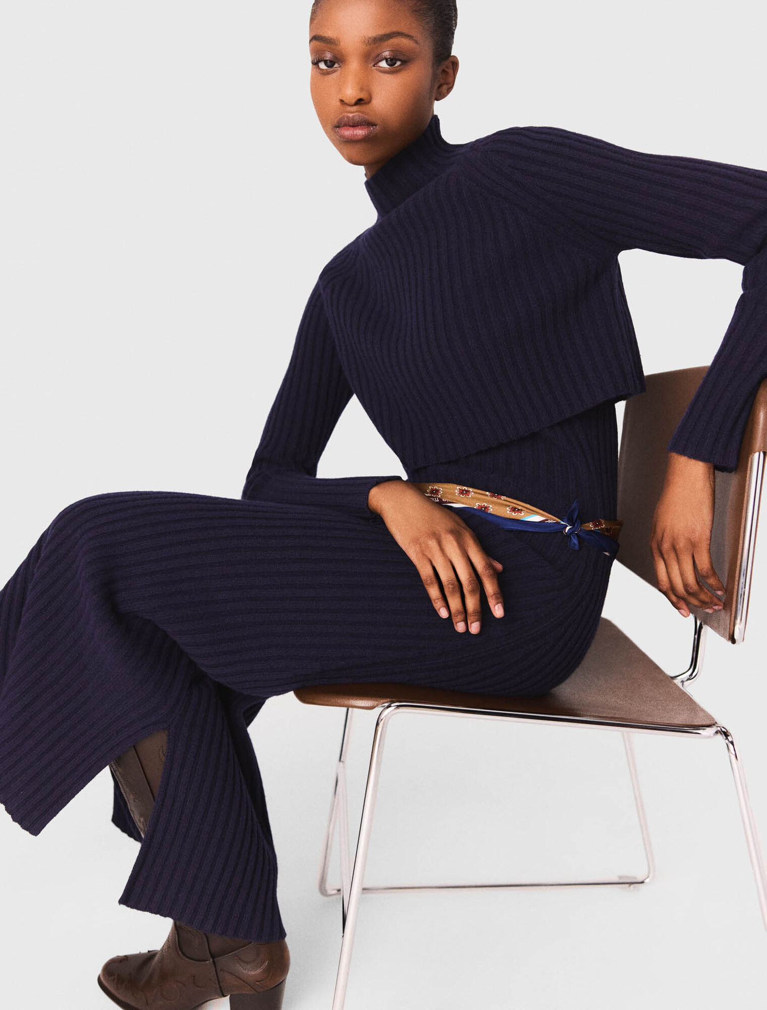 Strickkleid mit abnehmbarem Pulli