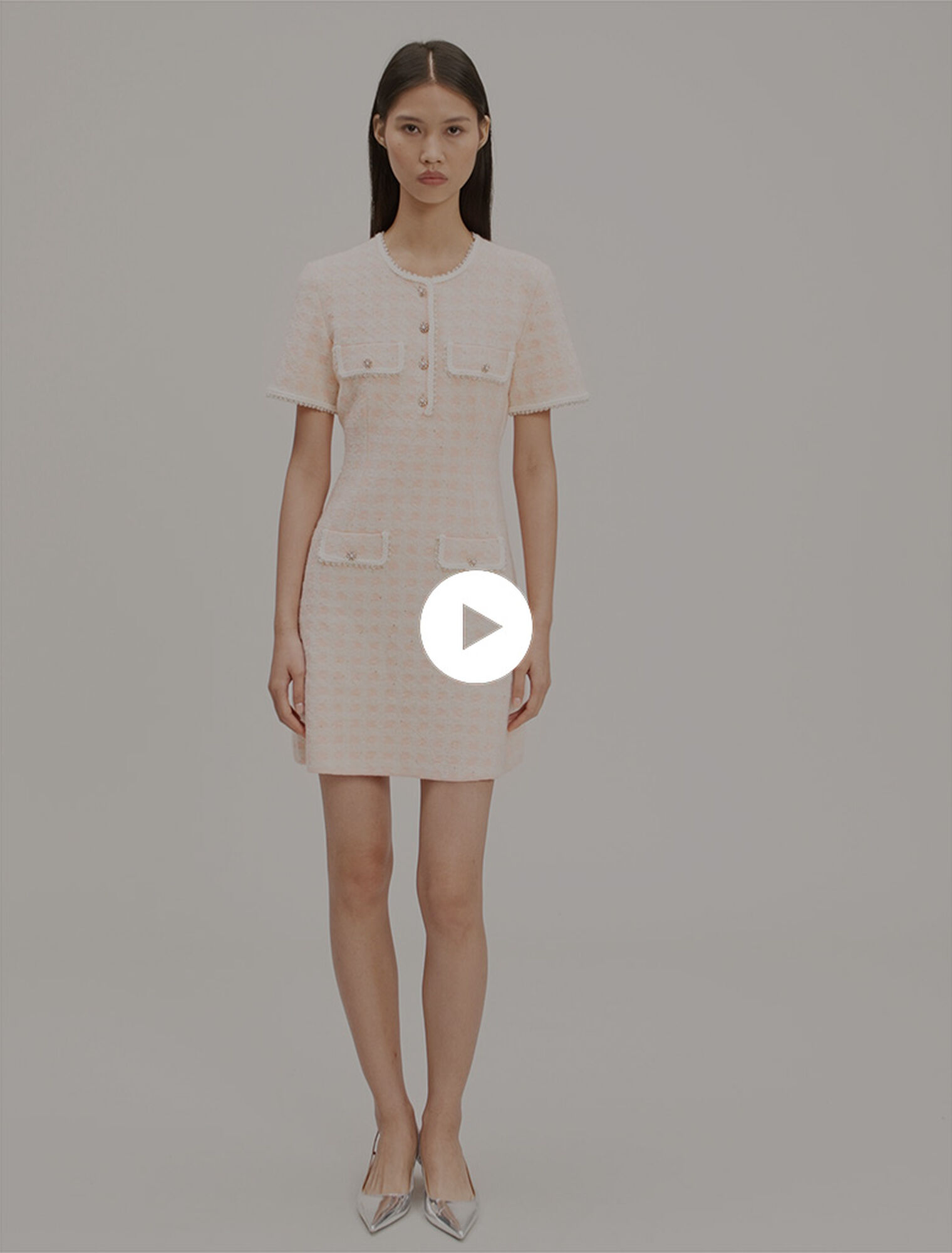 Kurzes Strickkleid mit Tweed-Optik