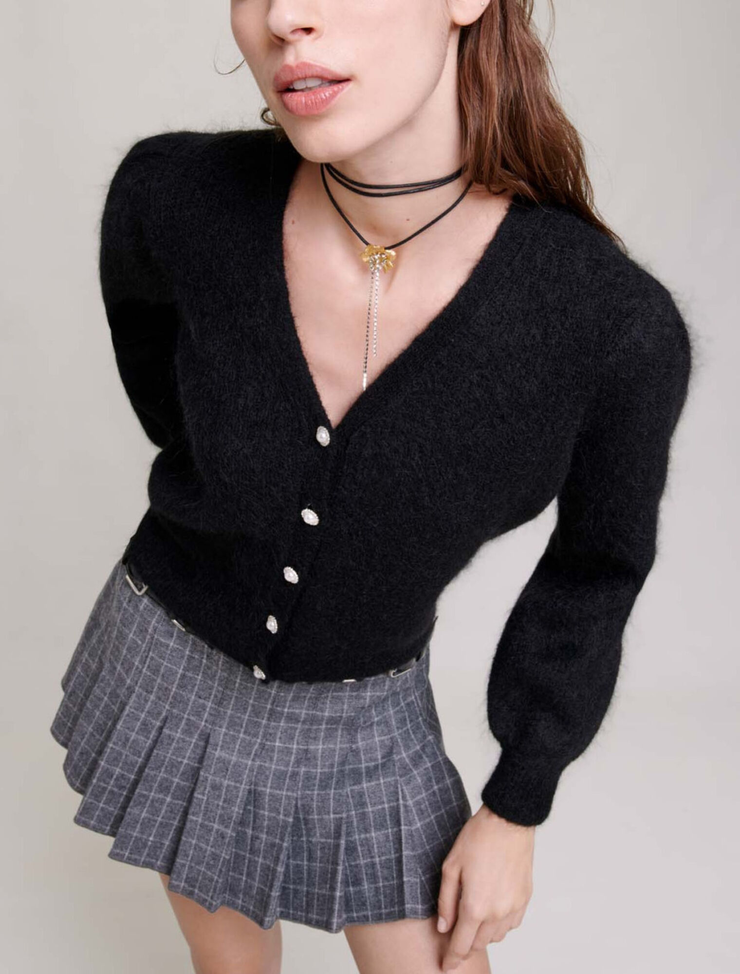 Strickjacke aus Wolle und Mohair