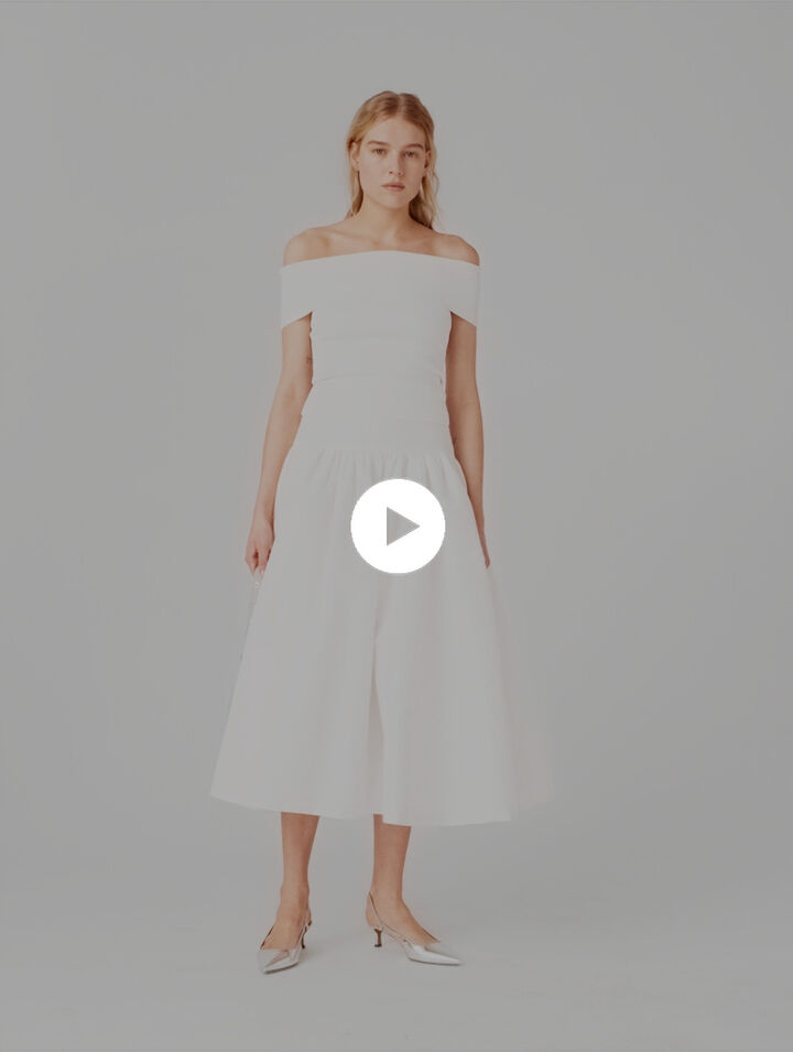 Rippstricktop mit Bardot-Kragen