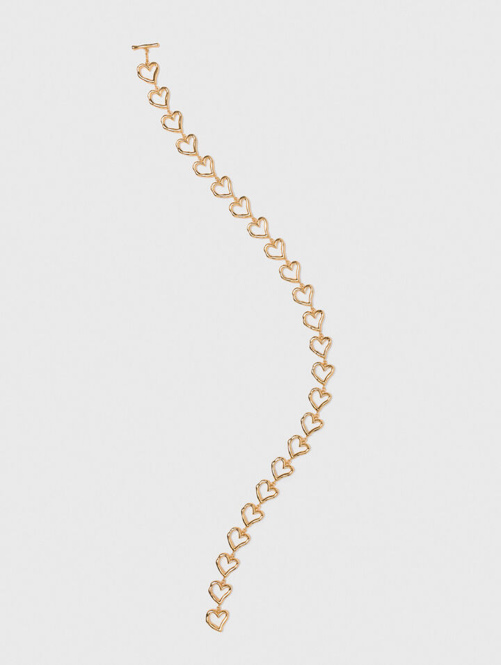 Herz-Halskette aus Messing, gold