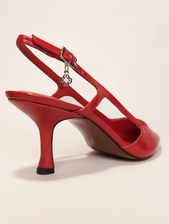 Slingback-Pumps aus Lackleder