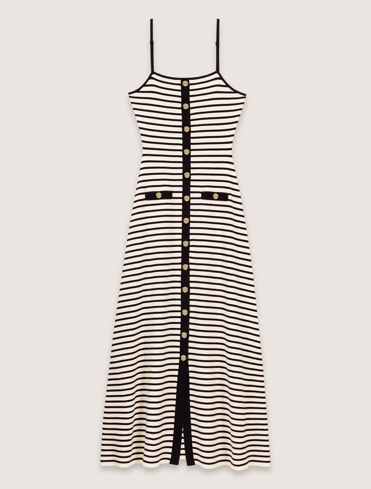 Langes Kleid aus Rippstrick
