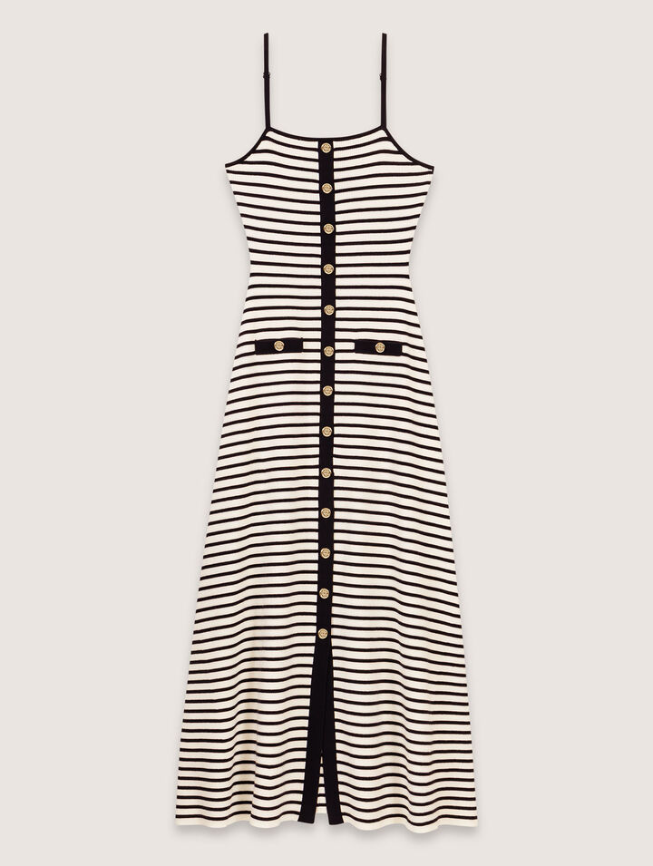 Langes Kleid aus Rippstrick