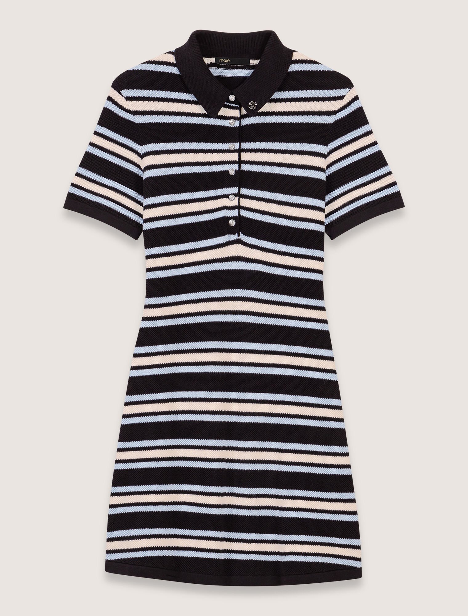 Gestreiftes Polokleid aus Strick