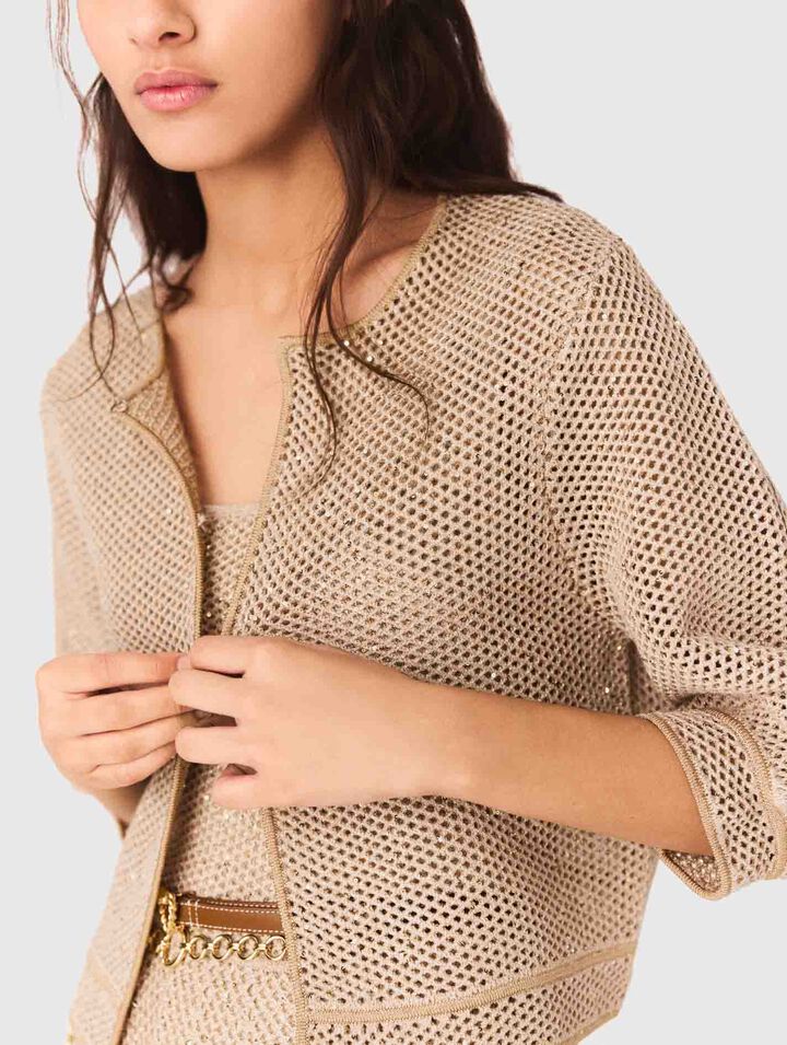 Strick-Cardigan mit Strass