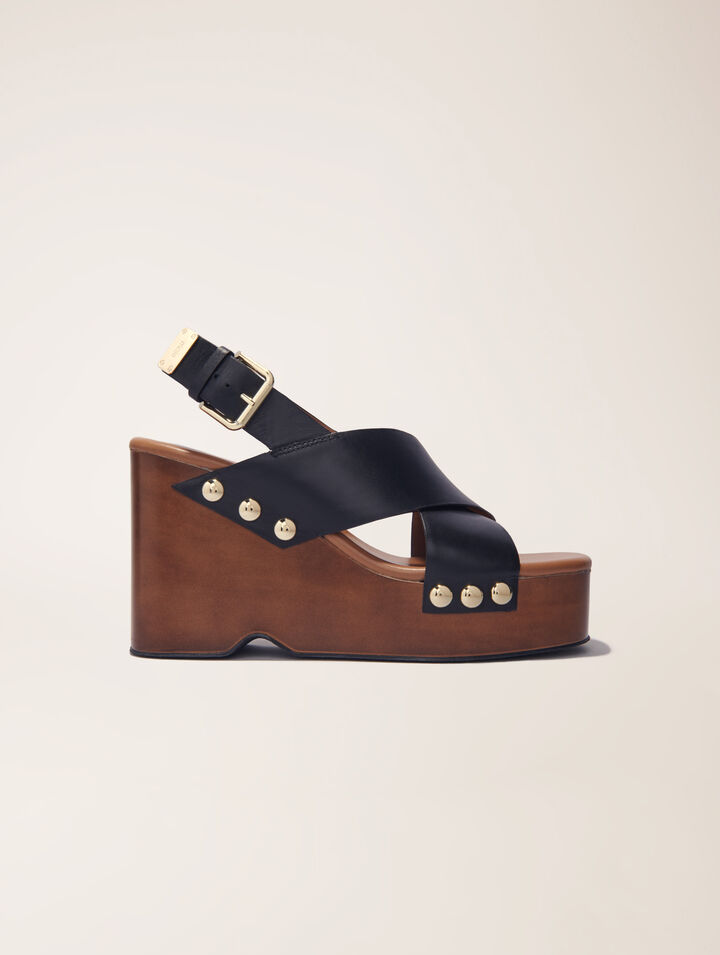 Plateau-Sandalen aus Leder