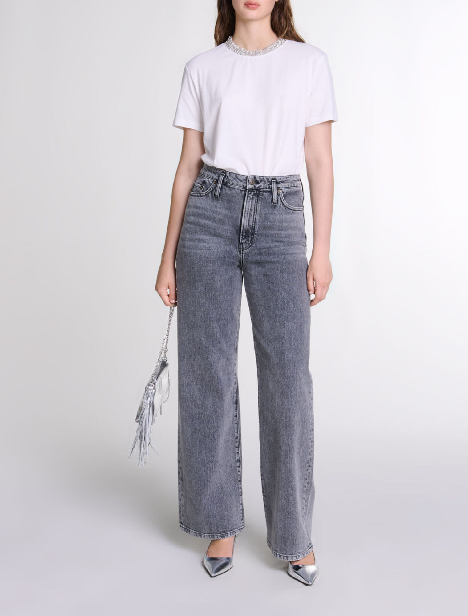 T-Shirt mit Schmuckkragen