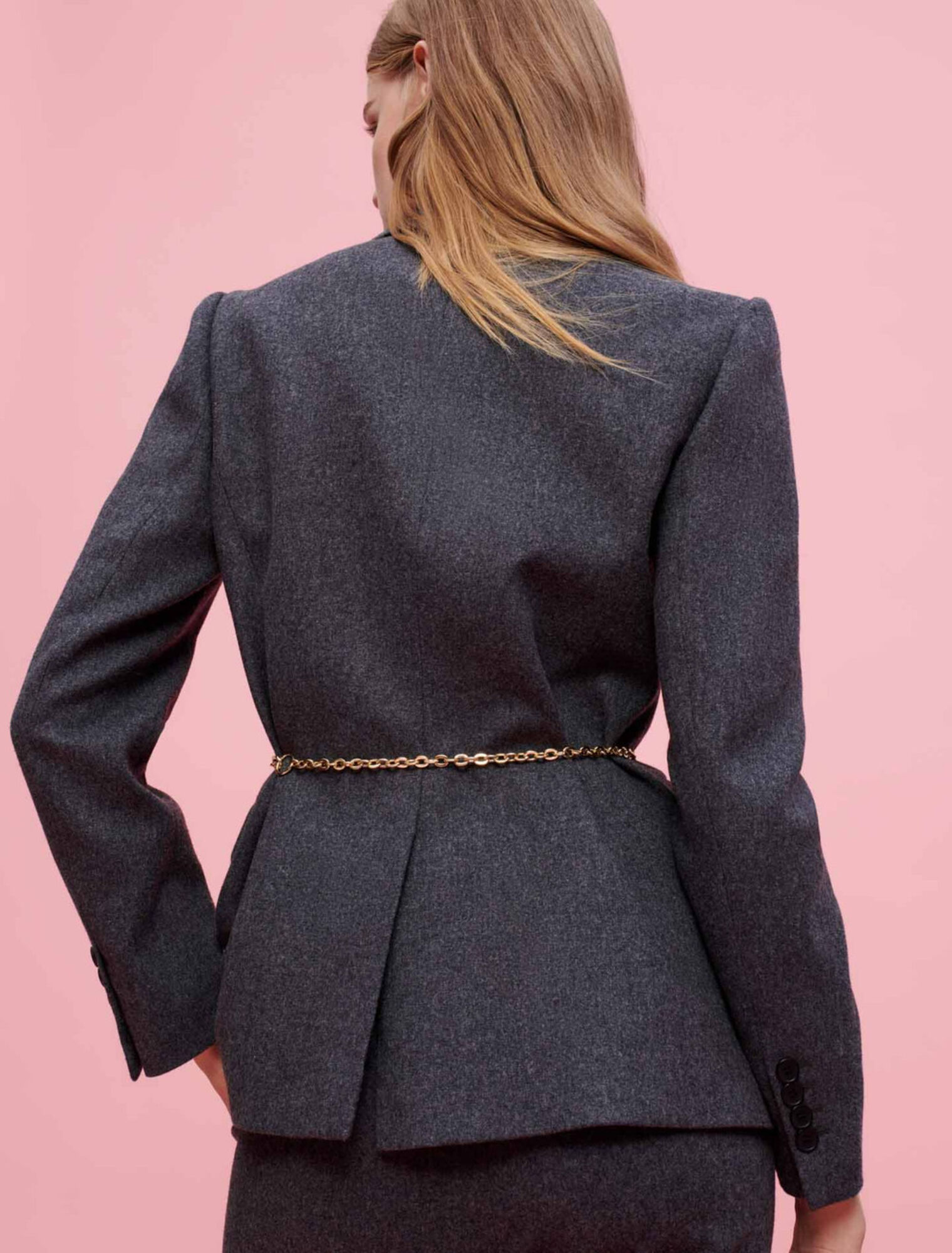 Graue Flanelljacke