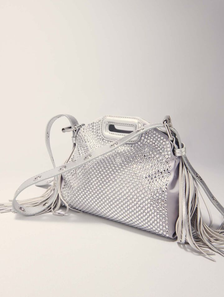 Tasche Miss M Mini Metall, Strass