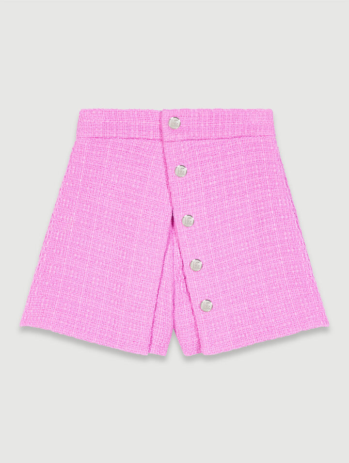 Tweed-Shorts mit Schößchen