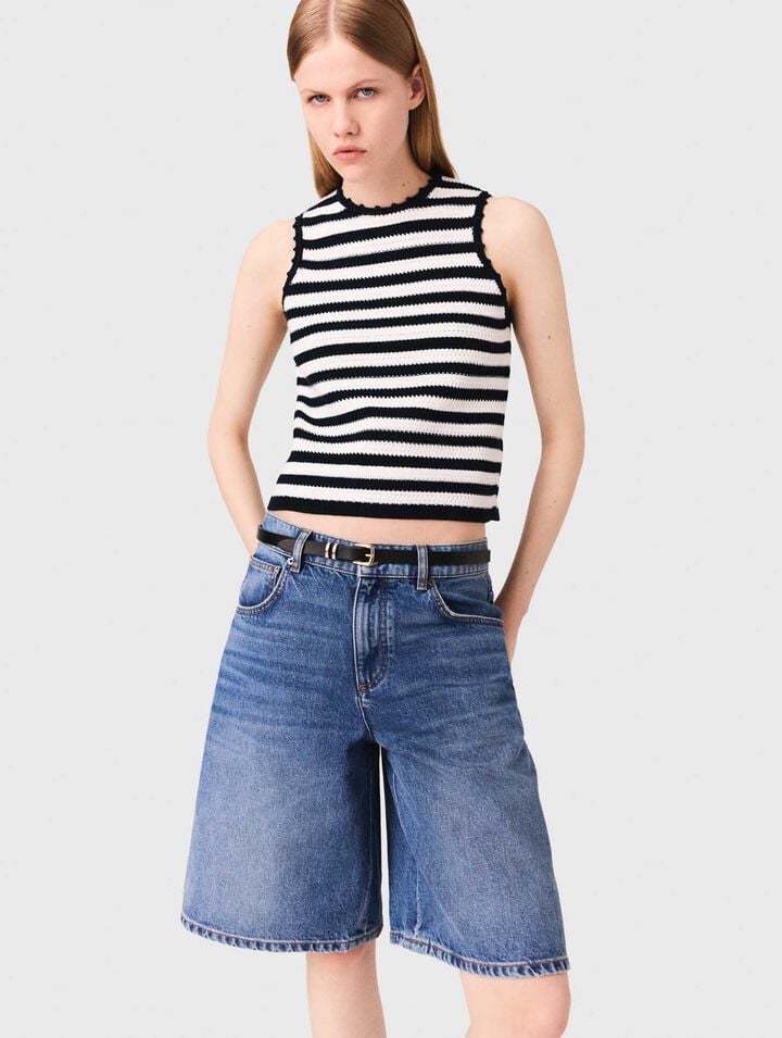 Denim-Bermudashorts