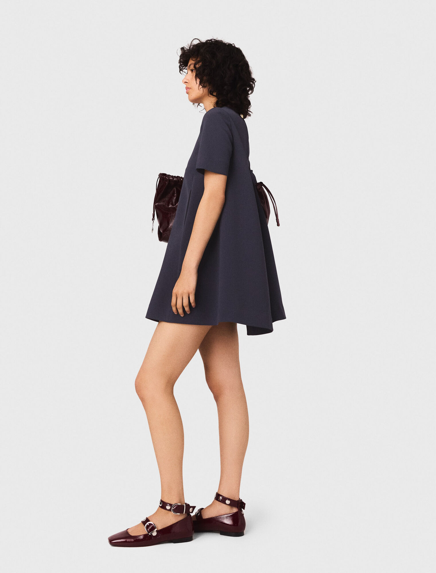 Trapezkleid aus schwerem Crêpe