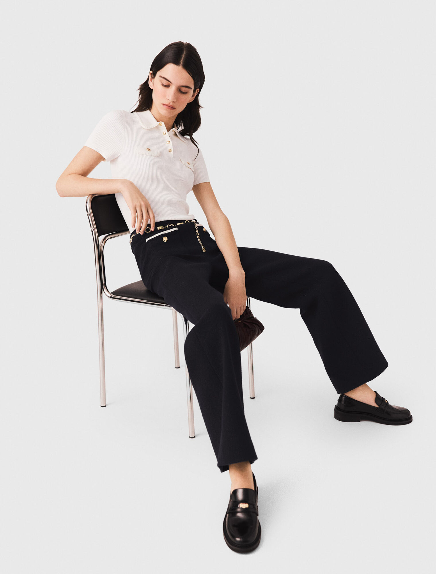 Tweed-Hose mit Lurex