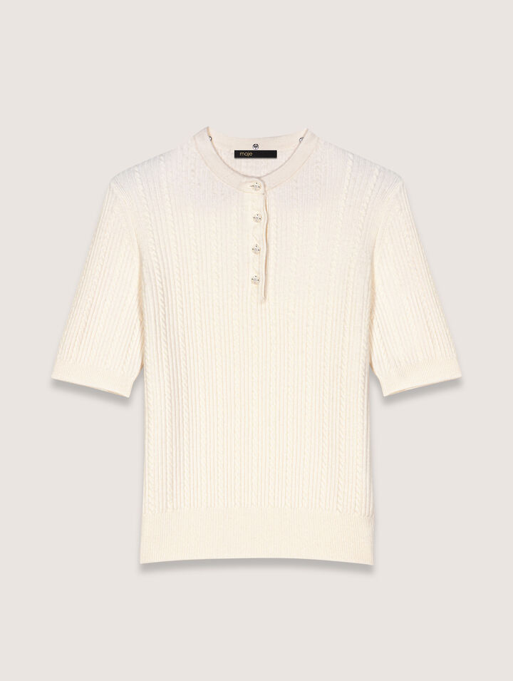 Strick-Poloshirt mit abnehmbarem