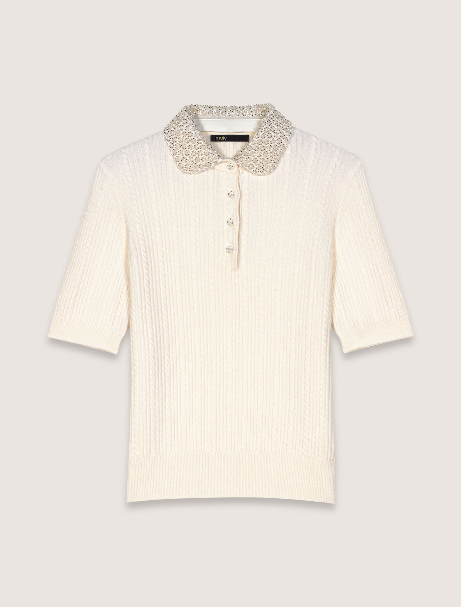 Strick-Poloshirt mit abnehmbarem
