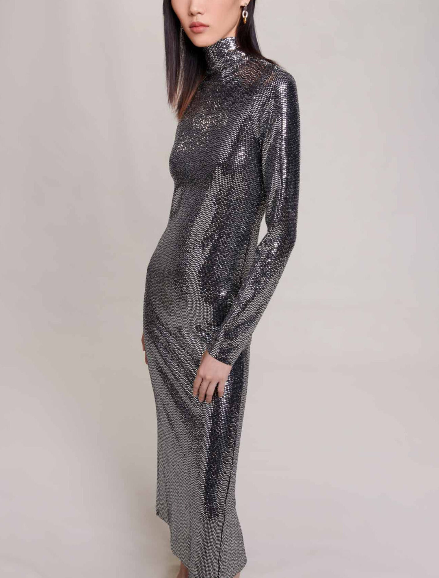 Langes Glitzerkleid