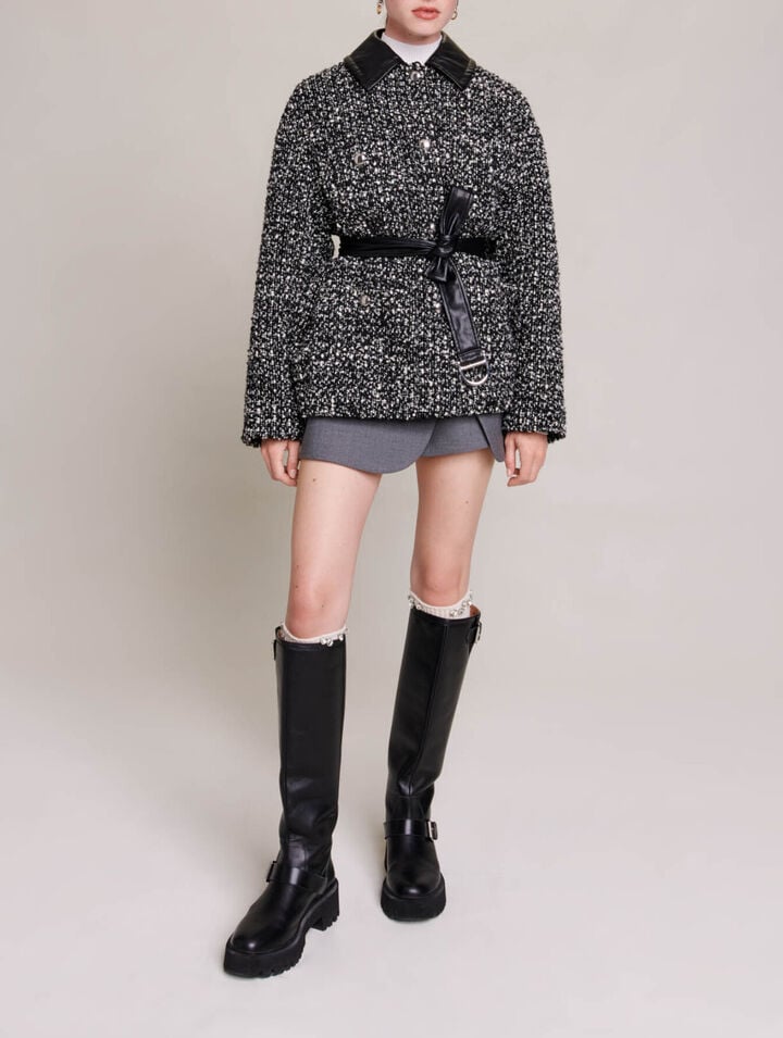 Kurzer Tweed-Mantel