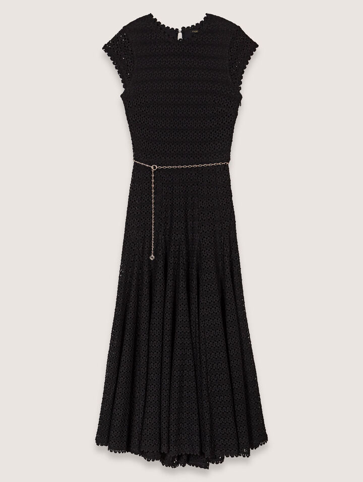 Langes Häkelkleid