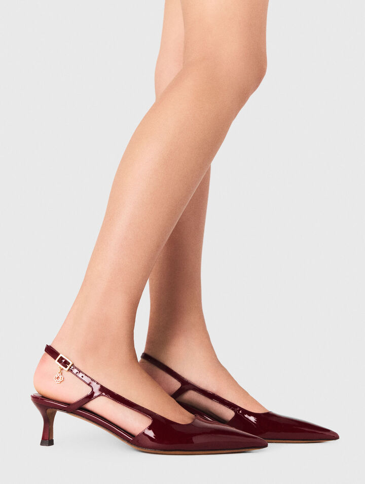 Slingback-Pumps aus Lackleder