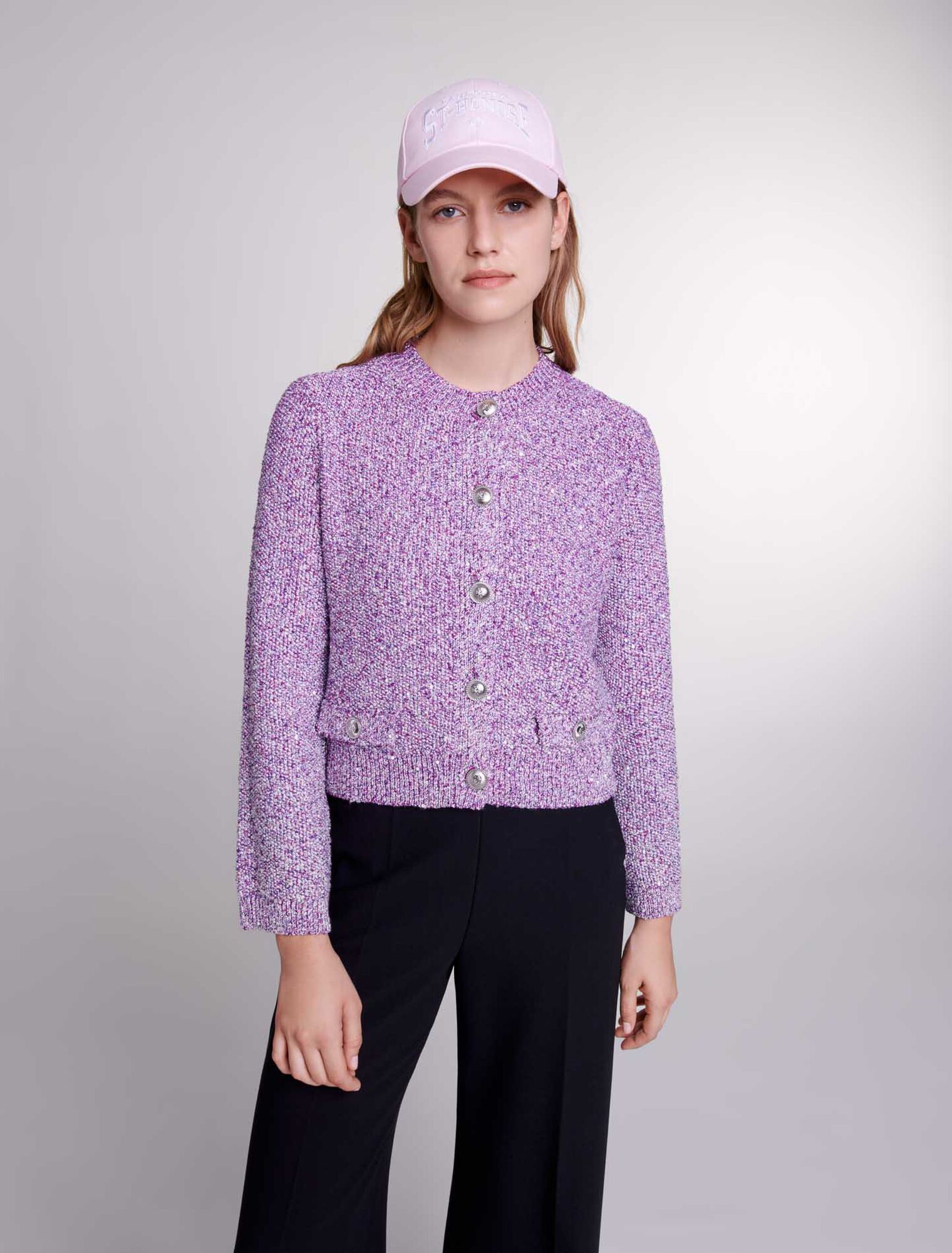 Strick-Cardigan mit Pailletten