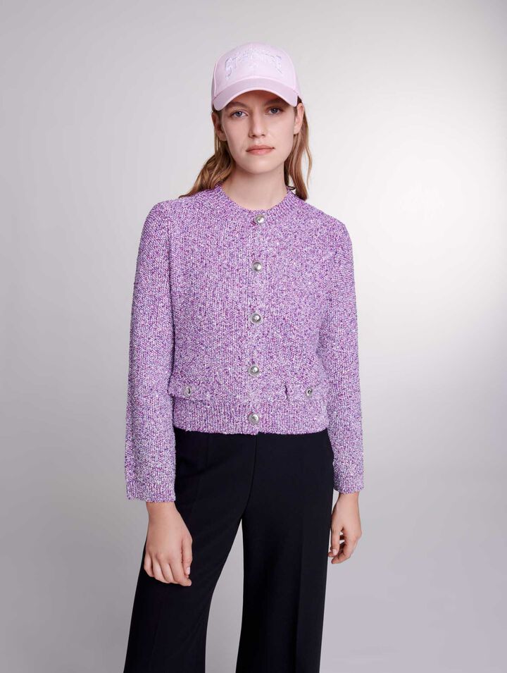 Strick-Cardigan mit Pailletten