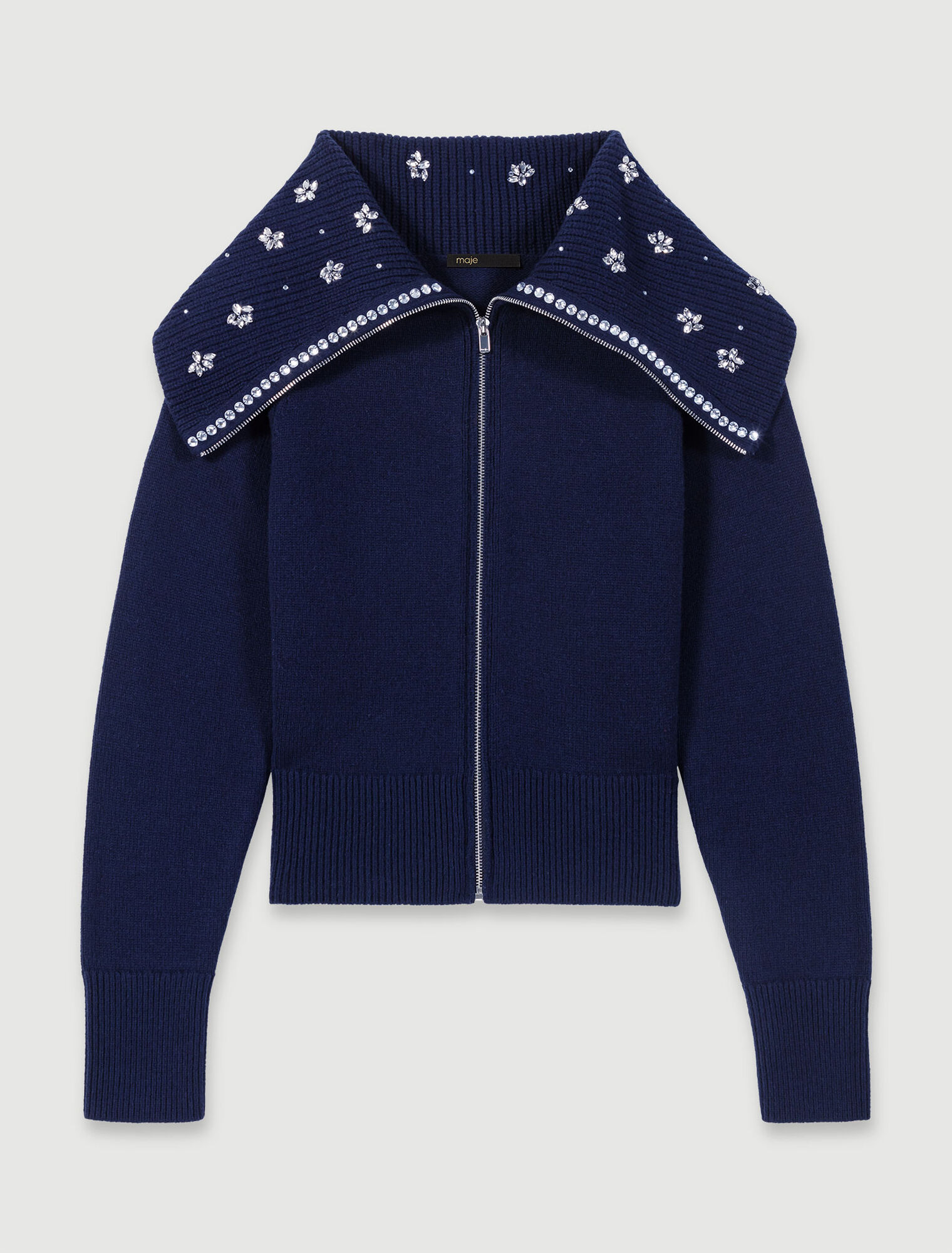 Strickjacke mit Schmuckkragen