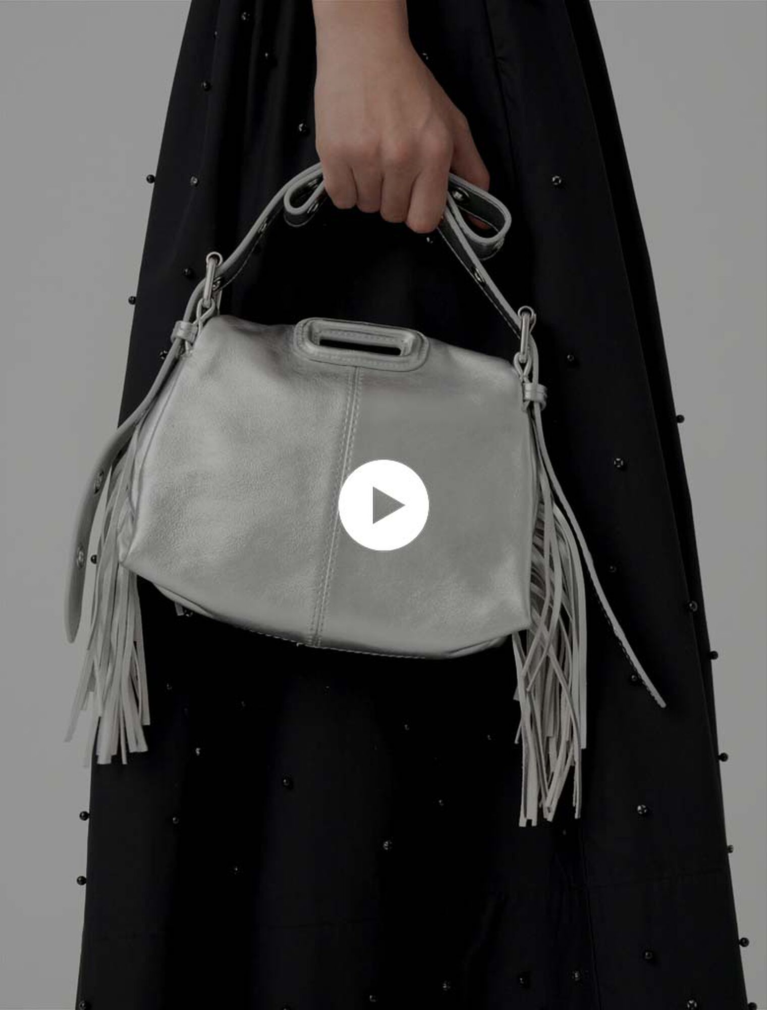 Miss M mini Tasche aus Metallicleder