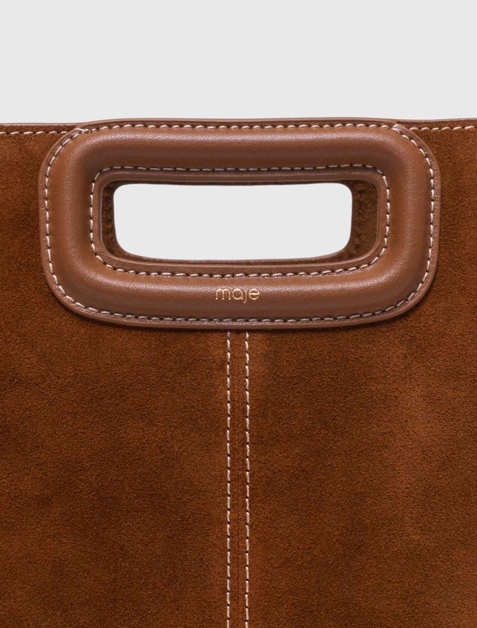 Gesteppte M-Tasche aus Veloursleder