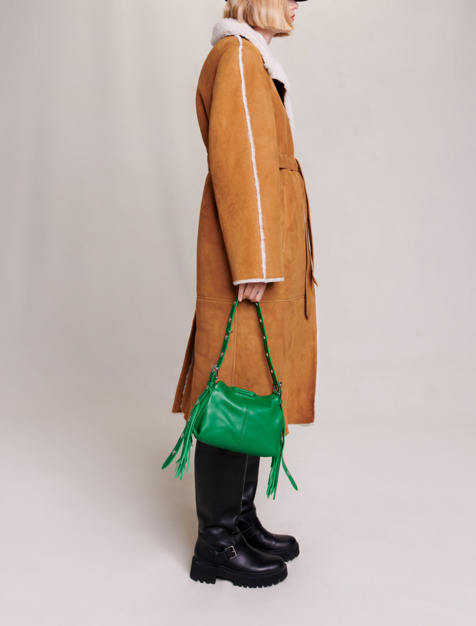 Langer Shearlingmantel