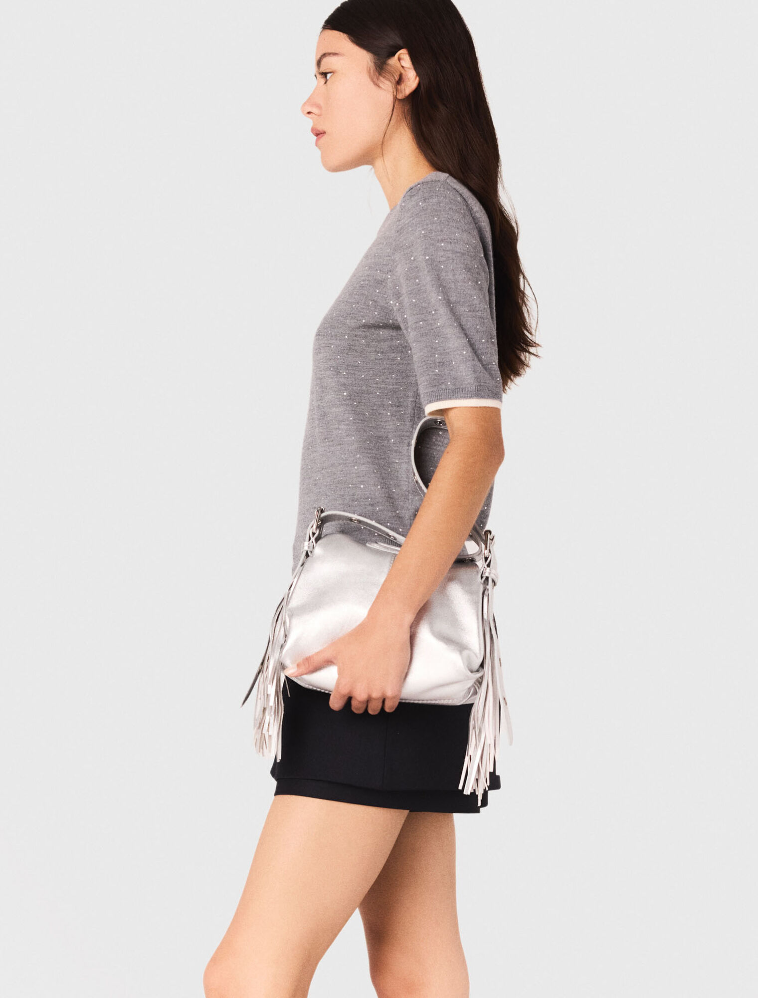 Pullover aus 100% Wolle mit Strass