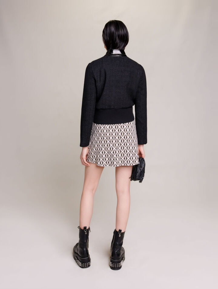 Blouson aus Tweed und Vinyl