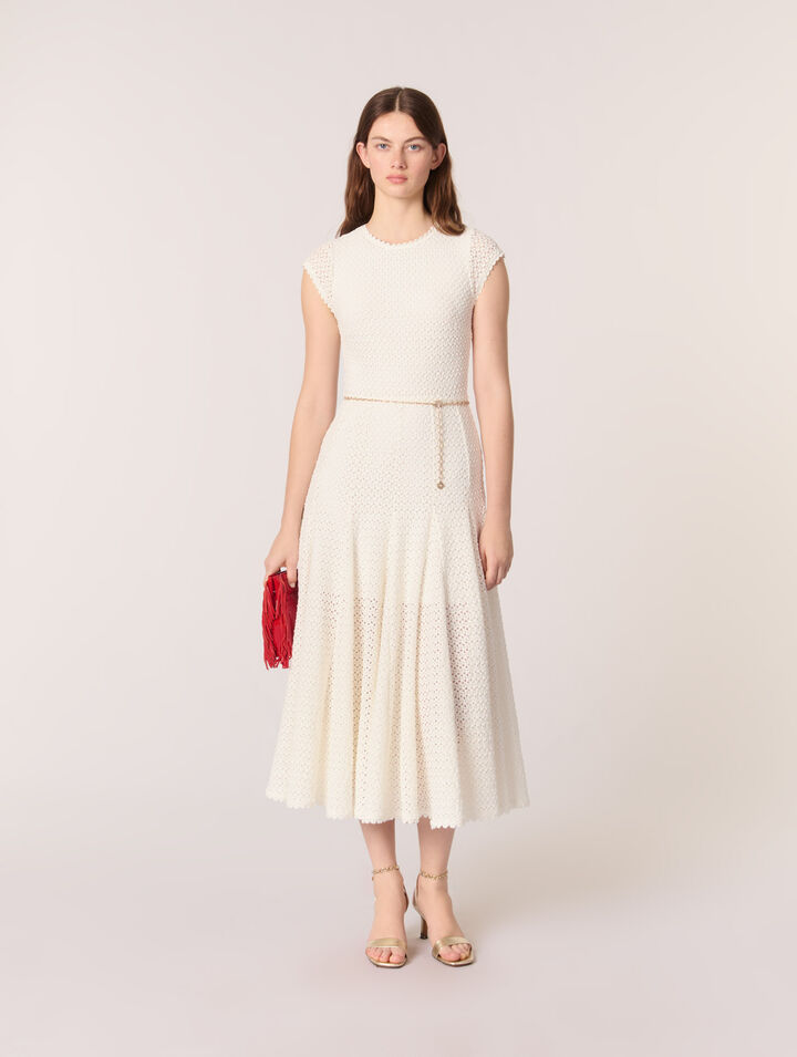 Langes Häkelkleid