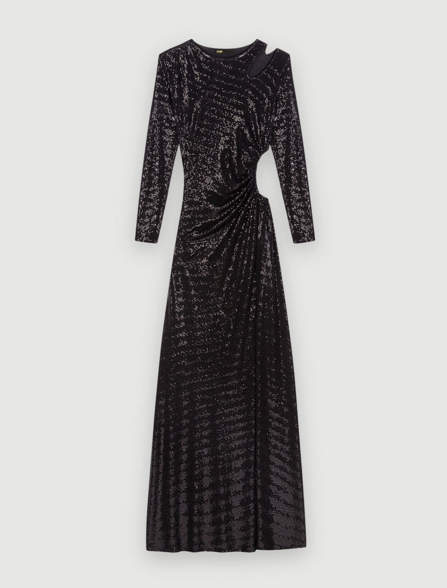 Langes Kleid mit schwarzen Pailletten