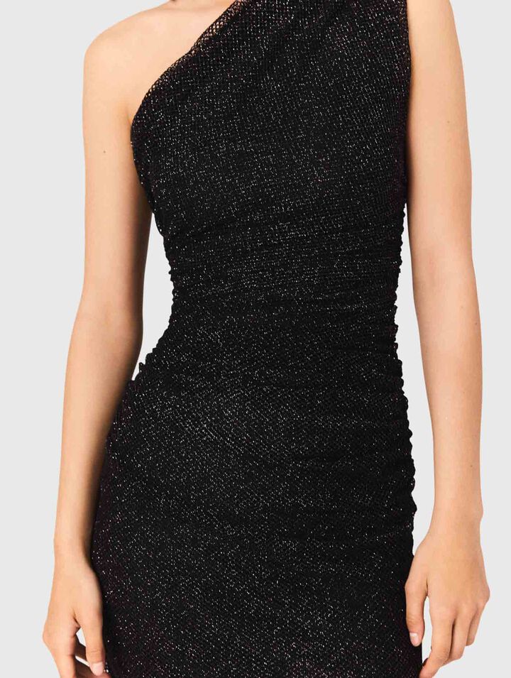 Asymmetrisches Strickkleid mit Strass