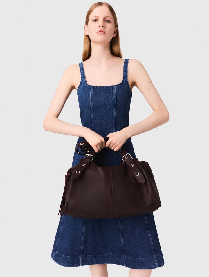 Langes Babydoll-Kleid aus Denim