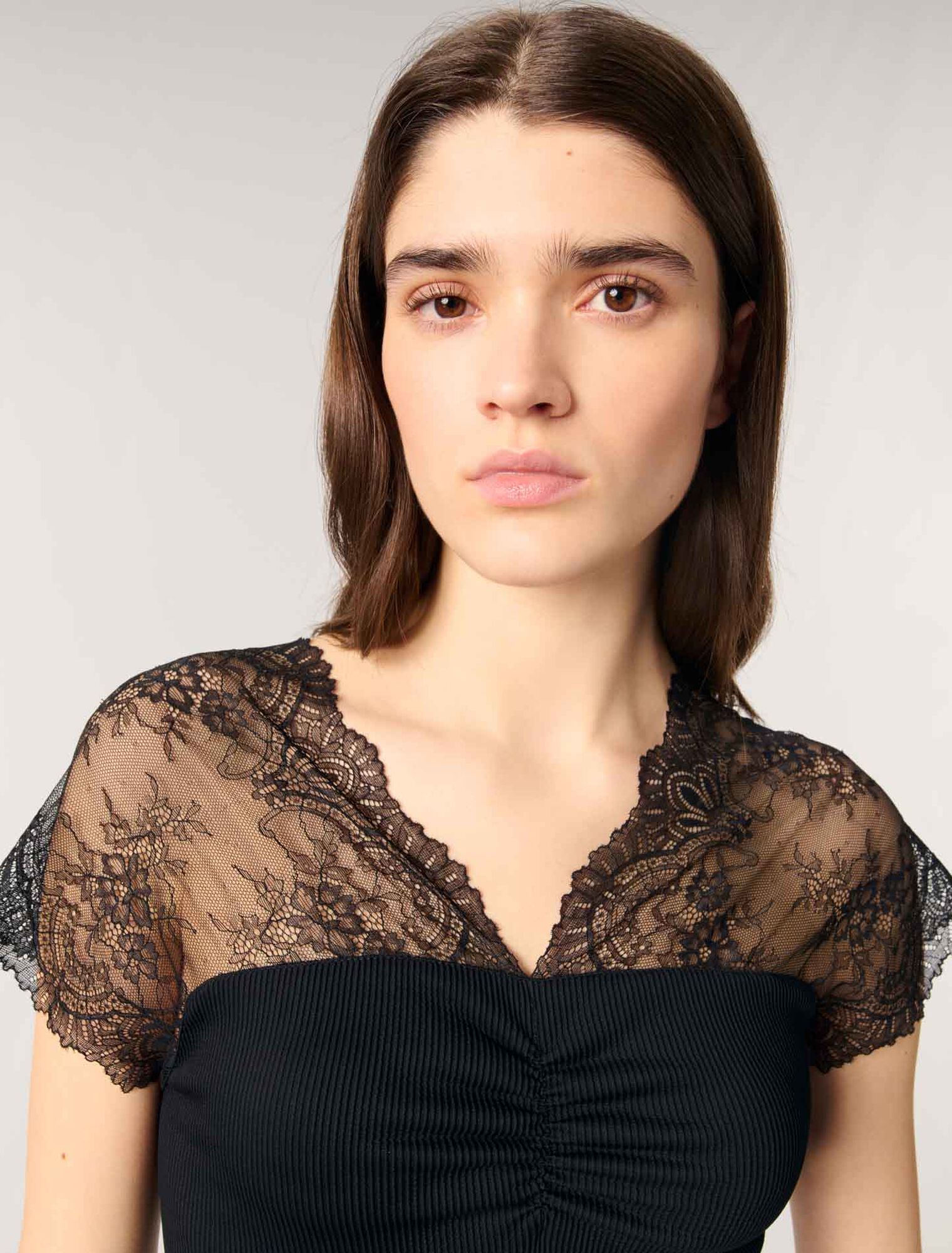 Spitzen Top aus Jersey