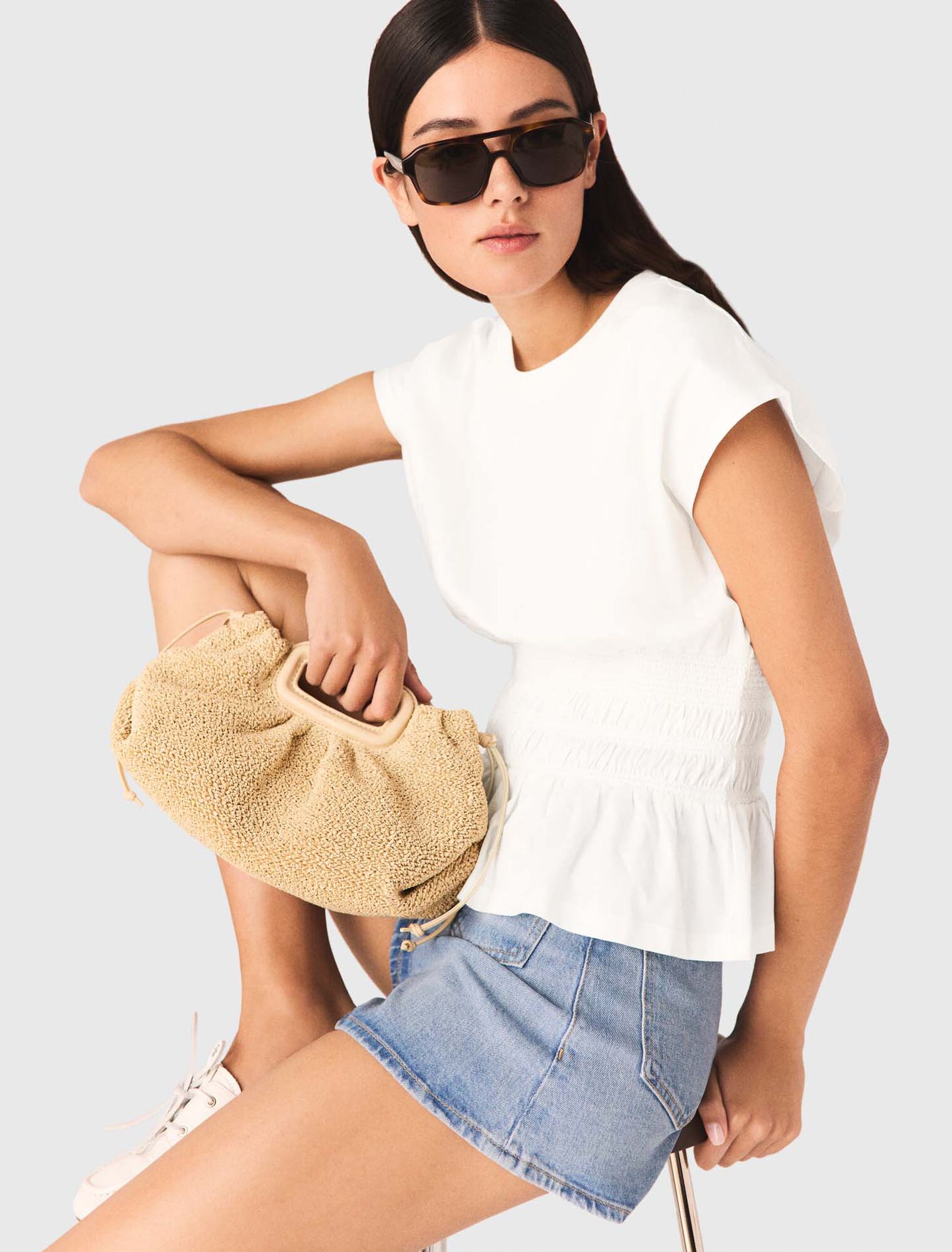 K&ouml;rpernahes T-Shirt mit Plissee