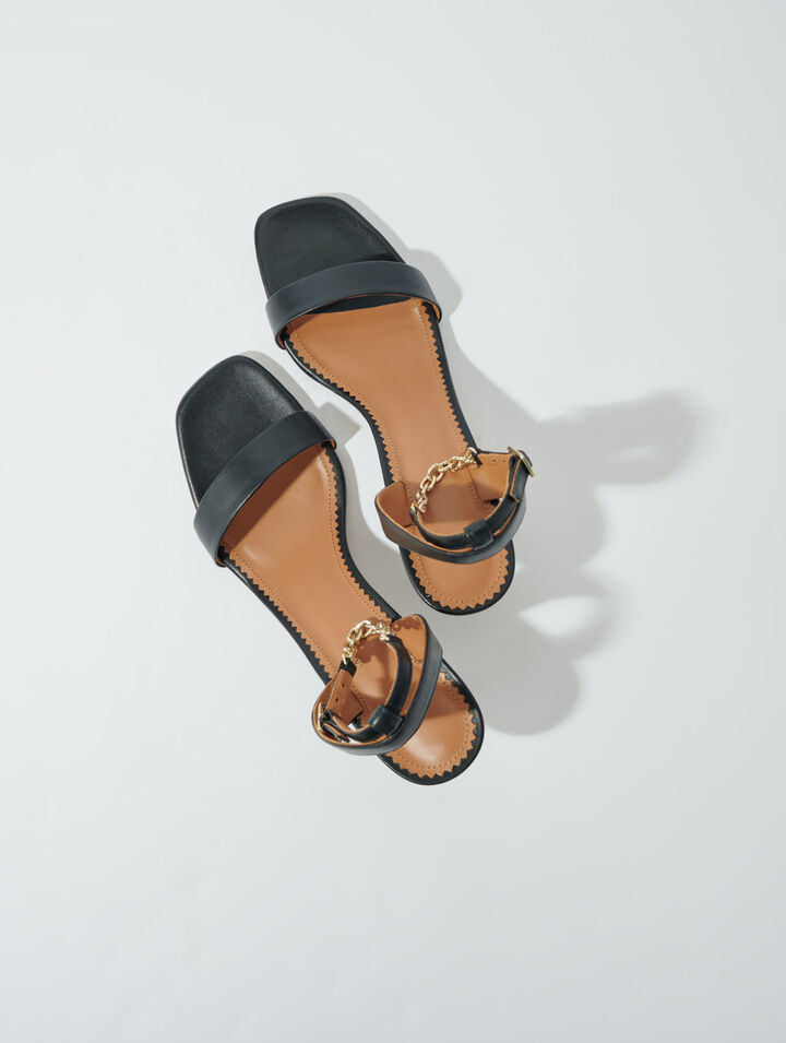 Ledersandalen mit Absatz