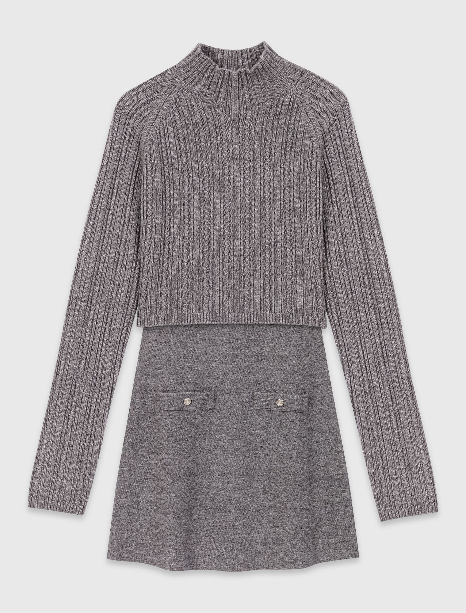 Strickkleid mit abnehmbarem Pulli