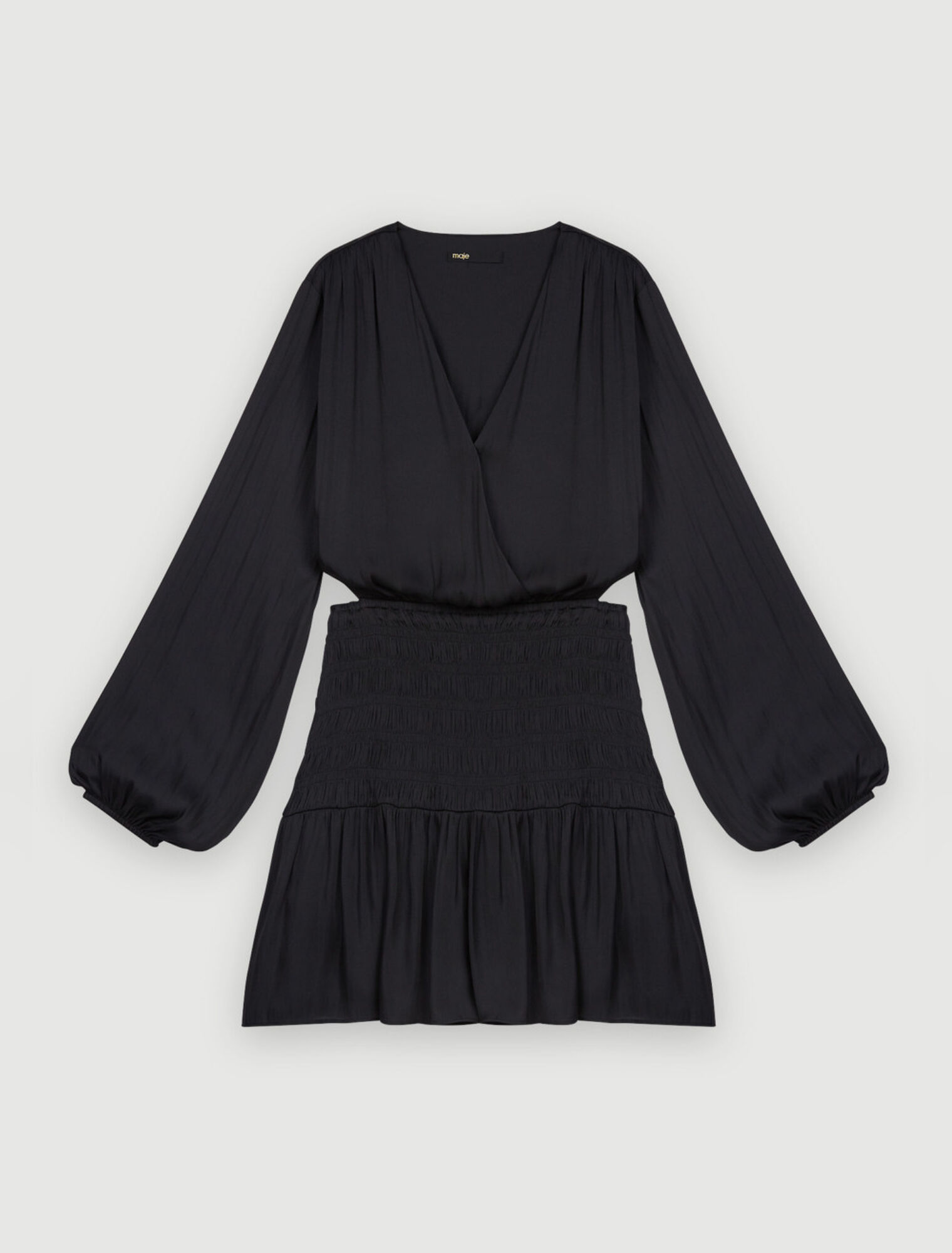Gesmoktes Kleid aus Satin