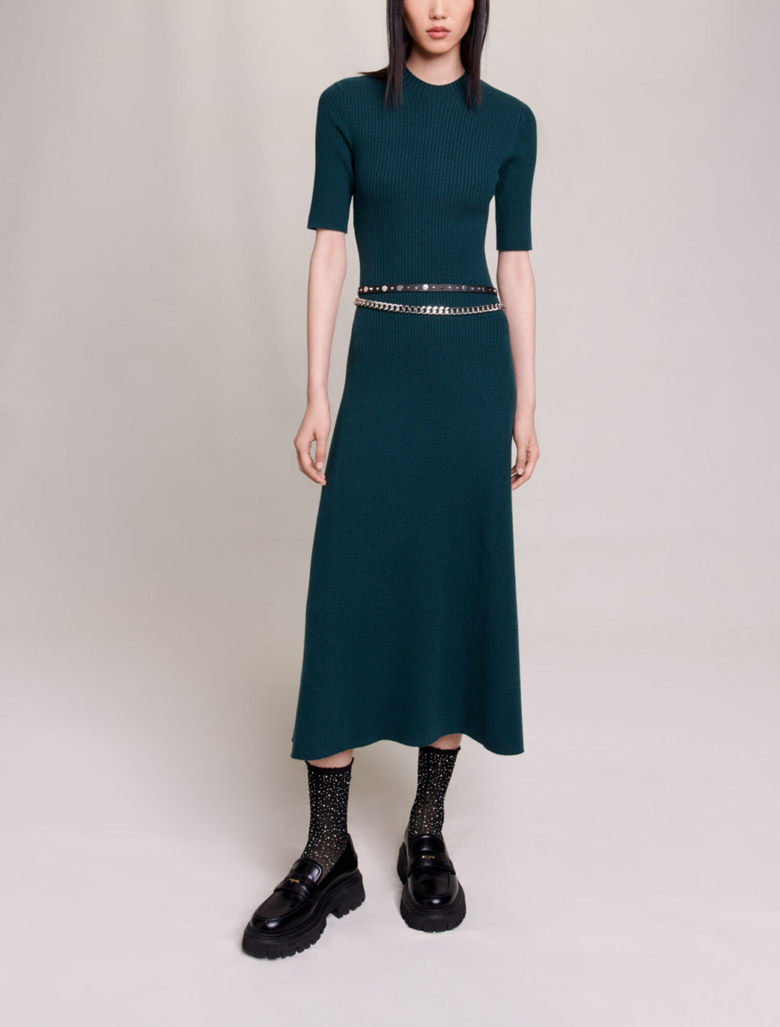 Langes Strickkleid
