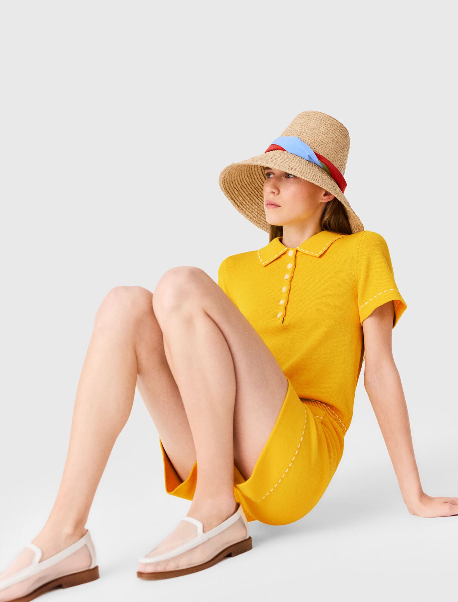 Playsuit aus Strick mit Polokragen